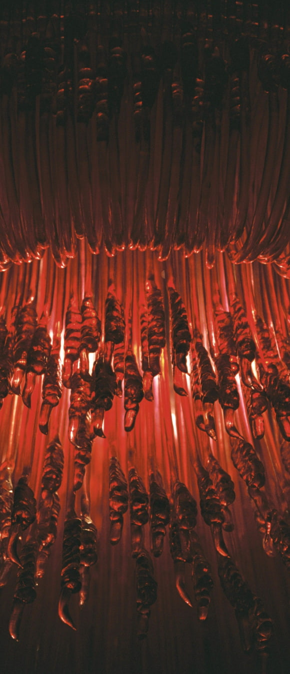 red chandelier